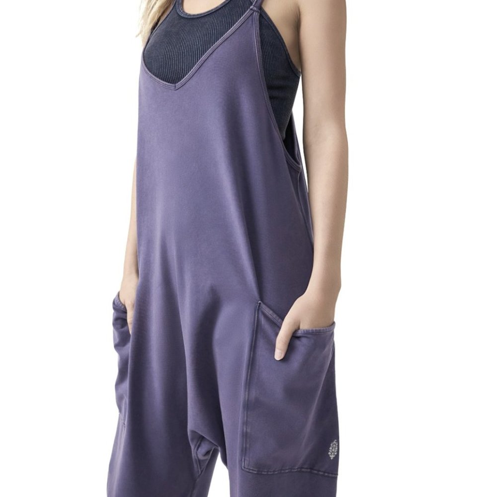 Free People Hot Shot Indigo Purple Jumpsuit Onesis - Picture 3 of 12